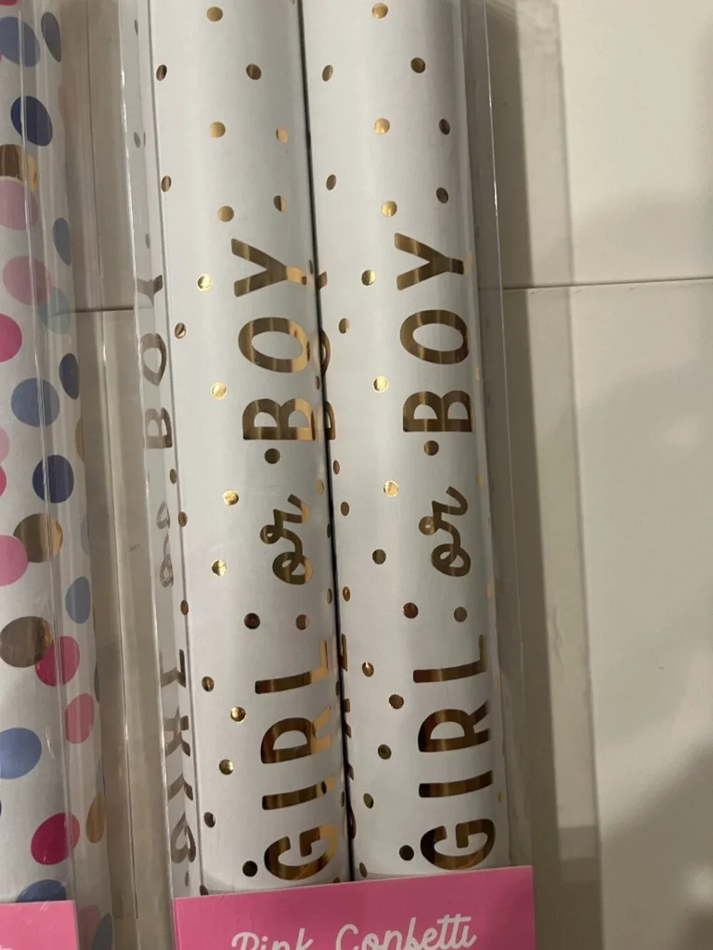 Girl Gender Reveal Confetti Poppers (Includes FOUR)